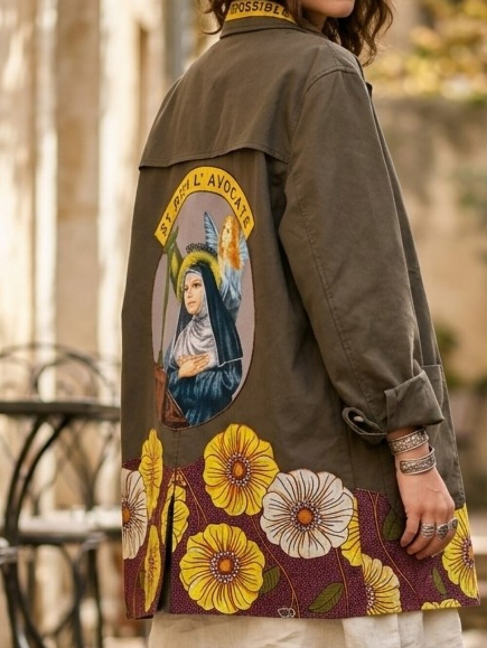 Upcycled Custom Patchwork Trench Coat Boho Whimsigoth Wearable Art Unisex